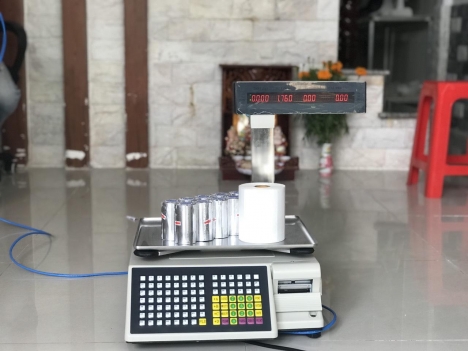 Bán cân điện tử in tem mã vạch tại Long Xuyên
