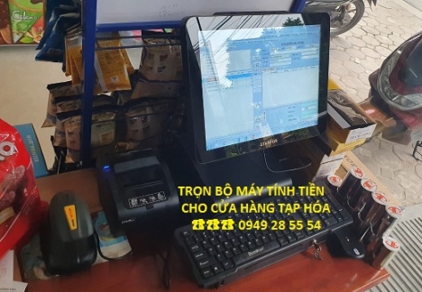 Full bộ thiết bị tính tiền cảm ứng cho tiệm tạp hóa ở Bắc Ninh