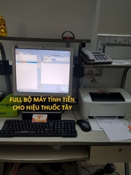 Lắp tận nơi cho nhà thuốc tây tại Tây Ninh combo trọn bộ máy tính tiền