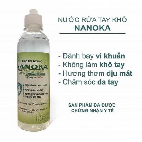 Nước rửa tay khô, Diệt khuẩn, dưỡng ẩm da tay. Hương thơm sang trọng Nanoka (300ml)