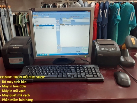Trọn bộ máy tính tiền như hình cho shop quần áo giá rẻ tại Hà Tỉnh