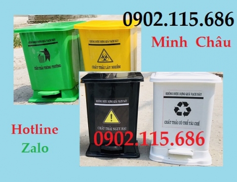 Thùng rác y tế đạp chân, thùng đựng rác thải nguy hại, thùng đựng rác thải lây nhiễm, thùng rác y tế