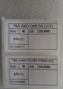 Bán thanh lý máy tính tiền tại Hà tỉnh cho quán trà chanh/trà sửa