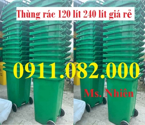 Công ty bán sỉ thùng rác 120 lít giá rẻ tại sóc trăng- thùng rác 240L 660L- lh 0911.082.000