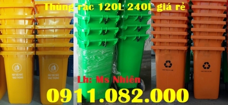 Công ty bán sỉ thùng rác 120 lít giá rẻ tại sóc trăng- thùng rác 240L 660L- lh 0911.082.000