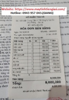 Máy pos cảm ứng giá rẻ về với shop mỹ phẩm tại Hà Giang