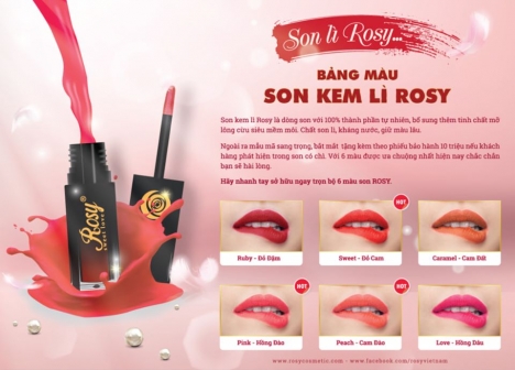 Son kem siêu HOT của Rosy – Cho đôi môi bạn thêm rạng rỡ