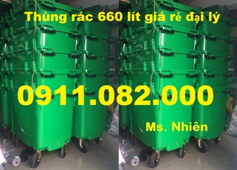 Bán thùng rác 240 lít màu xanh, cam nhựa hdpe giá siêu rẻ- lh 0911.082.000