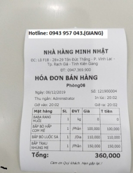 Máy tính tiền giá rẻ cung cấp nhà hàng tại Hậu Giang