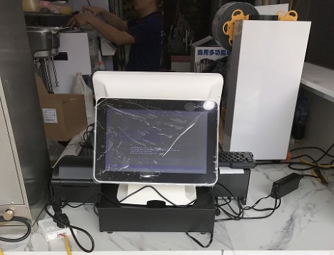 Bán thanh lý giá rẻ cho quán trà sửa ở Nghệ An máy Pos cảm ứng 2 màn hình