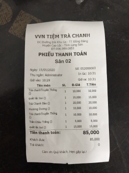 Đăk Lăk bán bộ máy tính tiền giá rẻ cho Tiệm Trà Chanh