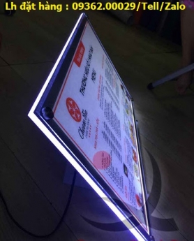 Biển menu thực đơn hộp đèn siêu mỏng để bàn