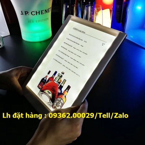 Biển menu thực đơn hộp đèn siêu mỏng để bàn