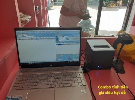 Combo thiết bị tính tiền giá rẻ cho shop mỹ phẩm tại Hà Tỉnh