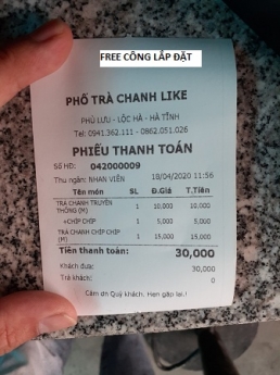 Máy tính tiền giá rẻ cho quán trà sữa, trà chanh tại Hà Tĩnh