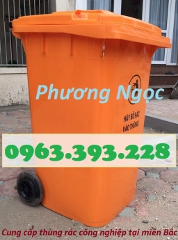 Thùng rác công cộng 240L nắp kín, thùng rác nhựa HDPE, thùng rác công nghiệp 240L