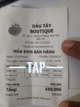 Bán máy tính tiền giá rẻ tại Kiên Giang cho shop Dâu Tây Boutique