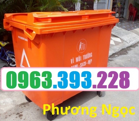 Thùng rác y tế 4 bánh 660L, xe gom rác y tế nhựa HDPE, xe thu gom rác thải y tế 660L, thùng chứa rác