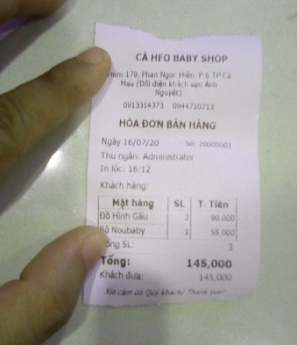 Combo giá rẻ cho shop baby, thiết bị tính tiền tại Cà Mau