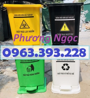 Thùng rác đạp chân y tế, thùng rác y tế nhựa HDPE, thùng rác bệnh viện