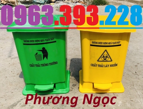 Thùng rác đạp chân y tế, thùng rác y tế nhựa HDPE, thùng rác bệnh viện