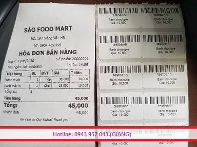 Cảm ứng tính tiền giá rẻ cho Sáo Food Mark tại Hà Nội