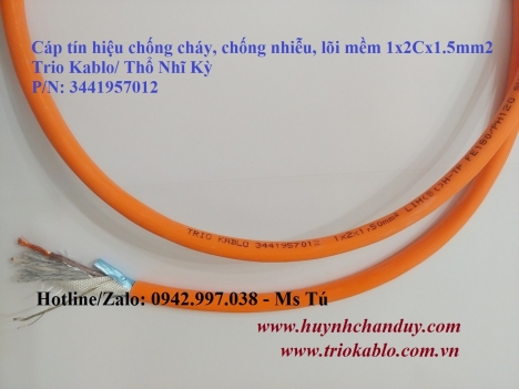 Trio Kablo/Thổ Nhĩ Kỳ - Cáp chống cháy, lõi mềm, vỏ HFFR màu cam: 1x2Cx1.0mm2, 1x2Cx1.5mm2, 1x2Cx2.5