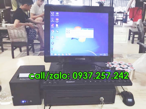Lắp đặt máy tính tiền cảm ứng cho QUÁN CAFE tại Lâm Đồng