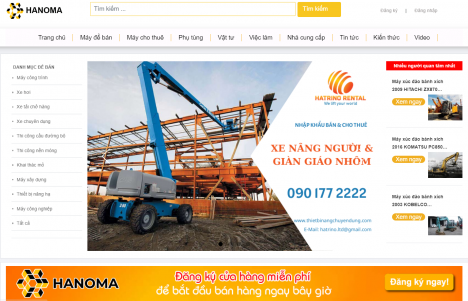 Hanoma.vn ứng dụng mua bán Máy Móc và Thiết Bị hạng nặng