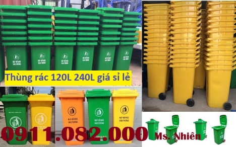 Giá thùng rác 240 lít tại hậu giang- Thùng rác môi trường, thùng rác 120L 660L giá rẻ- lh 0911082000