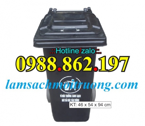 thùng rác HDPE y tế 120 lít, thùng rác HDPE y tế 240 lít thùng rác nhựa  composite 120 lít,