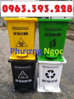 Thùng rác y tế 15 Lít đạp chân, thùng phân loại rác y tế, thùng đựng rác y tế 15L, thùng rác đạp châ