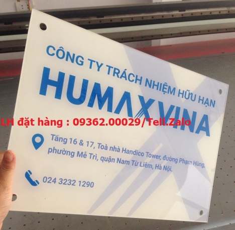 Biển công ty, biển phòng ban in UV giá rẻ, nhanh chóng tại Hà Nội