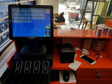 Combo máy tính tiền giá rẻ quán Mỳ cay tại Quy Nhơn