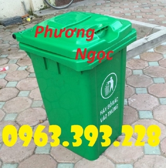 Thùng rác công cộng 90L nắp kín, thùng rác có nắp đậy, thùng rác 90 Lít nhựa HDPE