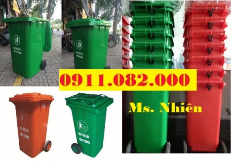 Chuyên cung cấp thùng rác cho các đại lý giá sỉ- Thùng rác 120L 240L 2 bánh xe nắp kín - lh 09110820
