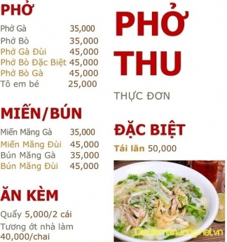 Phở Thu, Quán Phở Ngon Khu Tây Thạnh Tân Phú