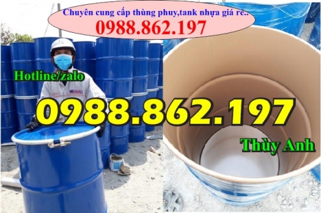 thùng phuy hóa chất 220l, thùng phuy sắt220 lit giá rẻ, thùng phuy sắt 220 l giá rẻ