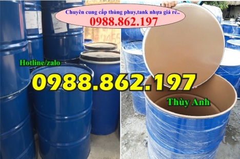 thùng phuy hóa chất 220l, thùng phuy sắt220 lit giá rẻ, thùng phuy sắt 220 l giá rẻ