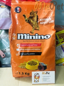 Hạt Minino Cho Mèo | Vị Cá Ngừ | Túi 1.3 Kg | Minino