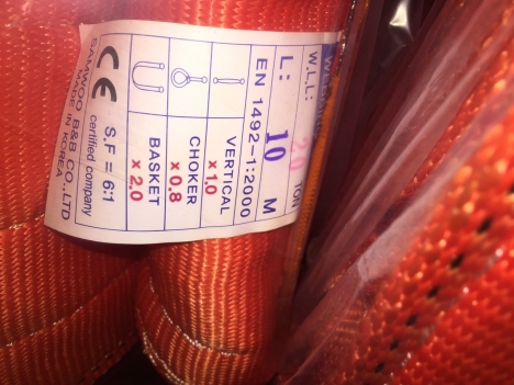 Cáp vải cẩu hàng 20 tấn, 25 tấn Samwoo hàn quốc giá rẻ nhất