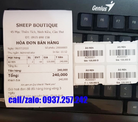 Máy in bill thanh toán cho shop quần áo tại Cầu Giấy, Hà Nội