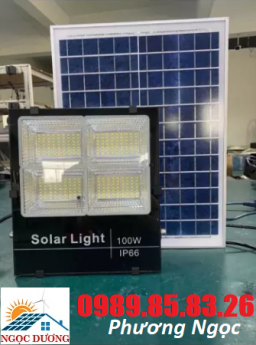 Đèn LED pha năng lượng mặt trời 100W 4 khoang, đèn pha 4 khoang năng lượng mặt trời