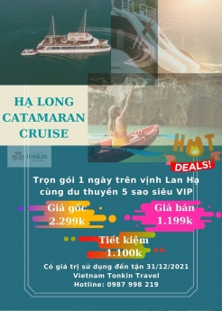 Du thuyền Siêu VIP Hạ Long Catamaran - Tour 1 ngày trên Vịnh Lan Hạ
