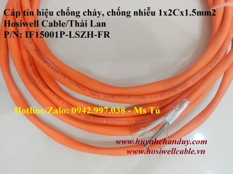 Fire Resistant Cable - Cáp tín hiệu chống cháy, chống nhiễu 1x2Cx1.5mm2, 500m/cuộn