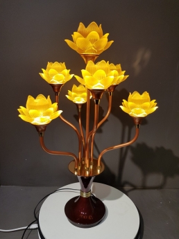 Đèn thờ led hoa sen thân đồng Đài Loan 7 bông, 9 bông giá tốt tại Hà Nội
