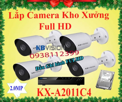 Trọn bộ camera thân kbvision cho kho xưởng, nhà ở,bãi xe 1080P