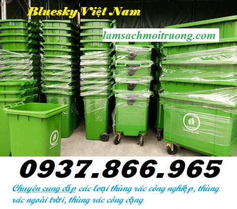 Thùng rác nhựa HDPE, thùng rác 660 lít, thùng rác công cộng, thùng rác ngoài trời