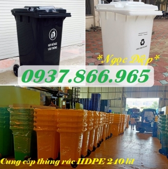 Cung cấp thùng rác HDPE 240 lít, thùng chứa rác 240 lít