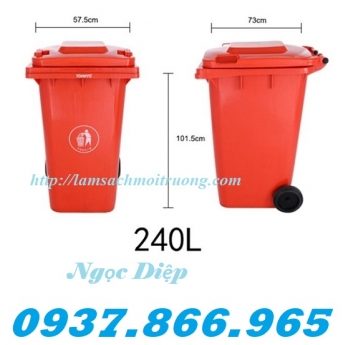 Cung cấp thùng rác HDPE 240 lít, thùng chứa rác 240 lít